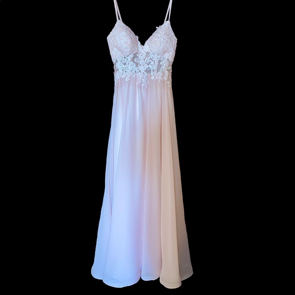 Lace Chiffon Long Formal Dress with Slit - Picture 4 of 4
